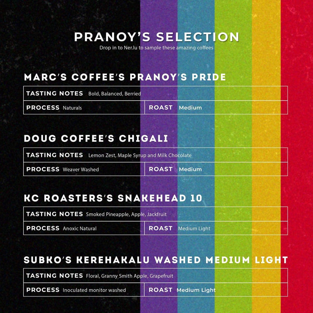 Menu photo from Pranoy's Selection (Discovery Menu, Kerehaklu Estate)