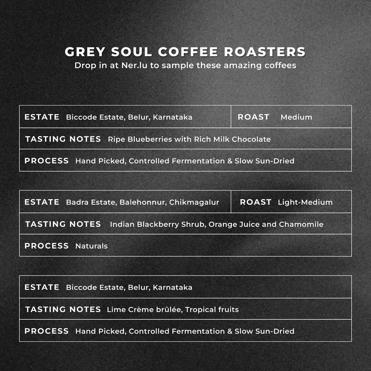 Menu photo from Grey Soul Coffee Roasters