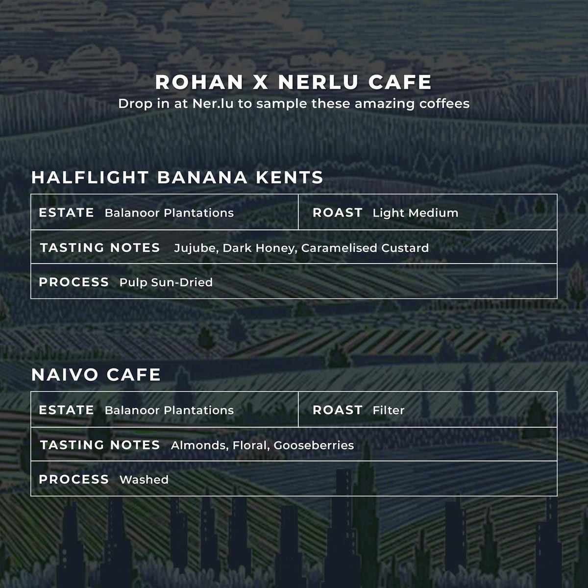 Menu photo from Rohan x Nerlu (Balanoor Plantations Multi-Roaster)