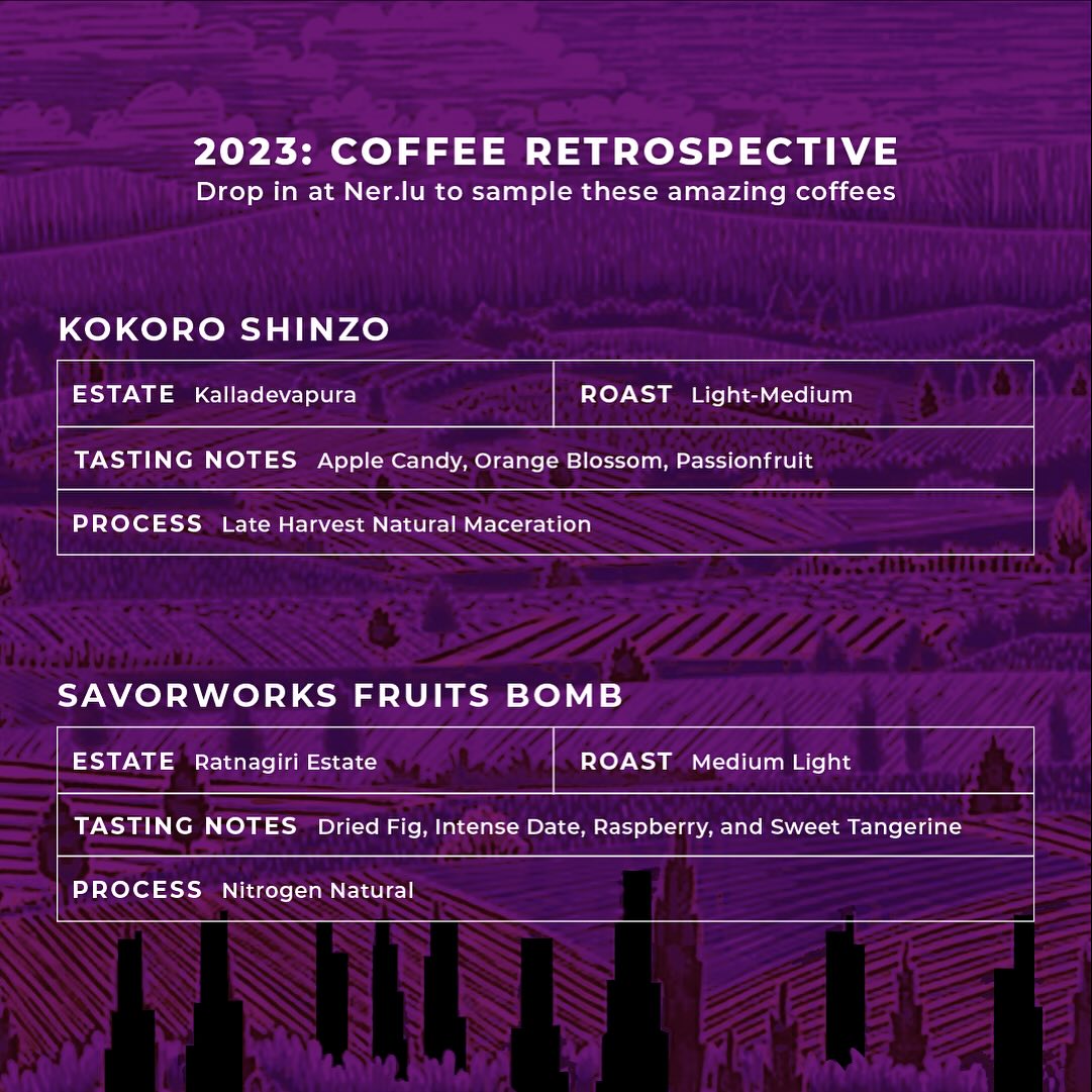 Menu photo from 2023: Coffee Retrospective (Multi-Roaster Year-End Menu)