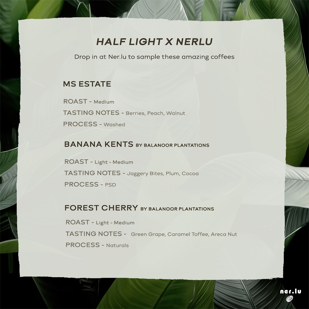 Menu photo from Half Light Coffee Roasters