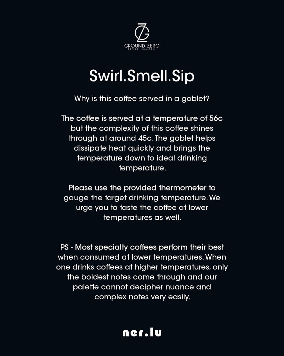 Menu photo from PRISM: Ground Zero Coffee × Ratnagiri Estate