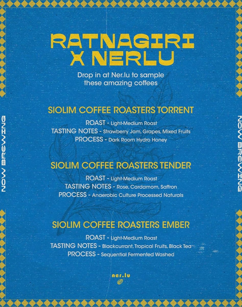 Menu photo from Ratnagiri Estate (Multi-Roaster, 2025 Harvest)