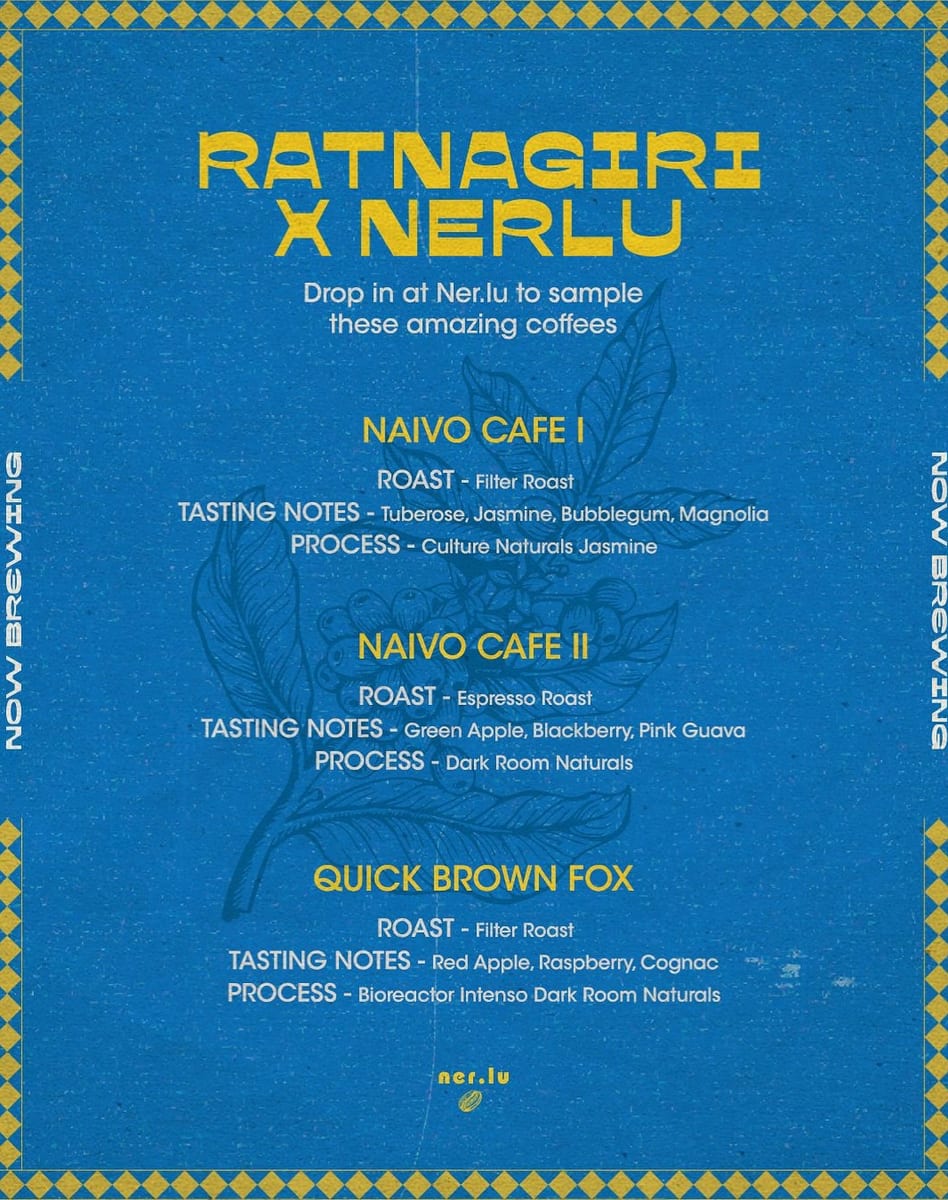Menu photo from Ratnagiri Estate (Multi-Roaster, 2025 Harvest)
