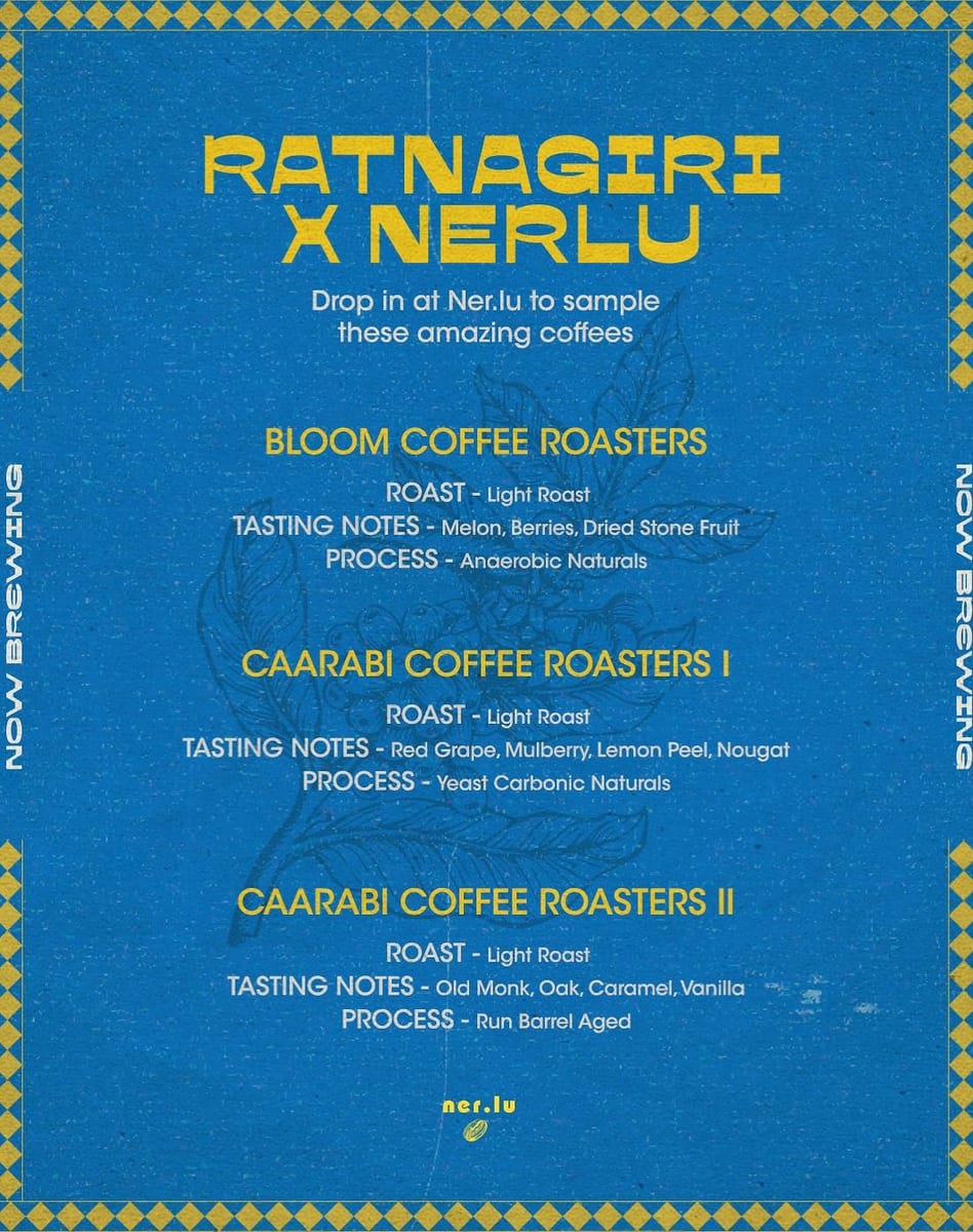 Menu photo from Ratnagiri Estate (Multi-Roaster, 2025 Harvest)