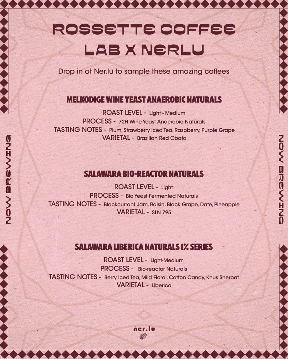 Menu photo from Rossette Coffee Lab (2026)