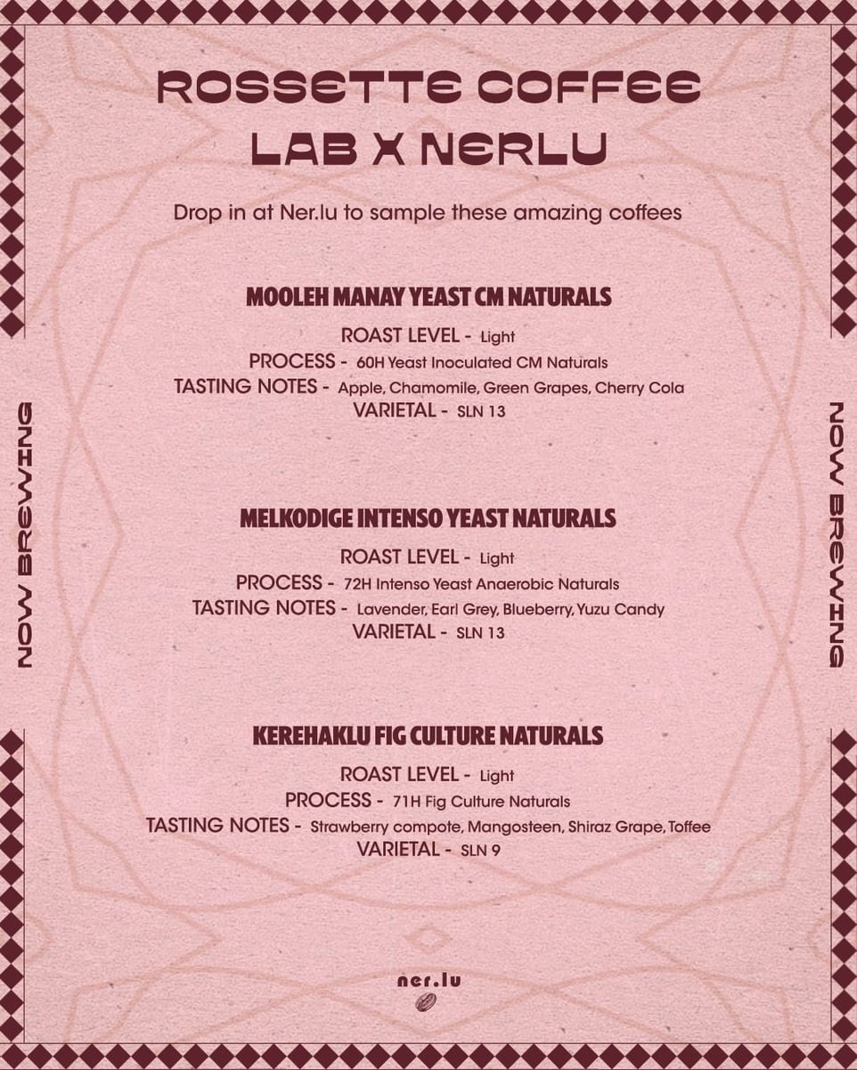 Menu photo from Rossette Coffee Lab (2026)